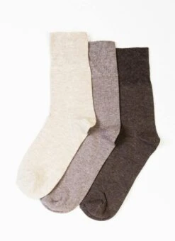 3 Pack Beige Socks