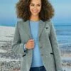 Iona Light Blue Overcheck HARRIS TWEED® Ladies' Jacket -EWM Store 56383pvl 2ea5ef18c4830ba