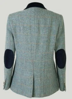 Iona Light Blue Overcheck HARRIS TWEED® Ladies' Jacket -EWM Store 56385pvl 0b43eb7e3c9c7ed
