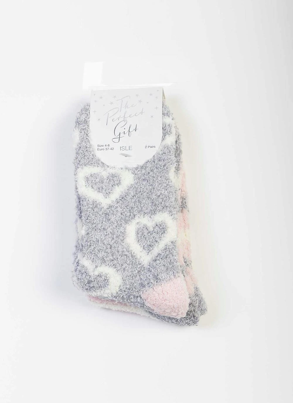 2 Pack Grey / Pink Snowsoft Socks 3 2 Pack Grey / Pink Snowsoft Socks