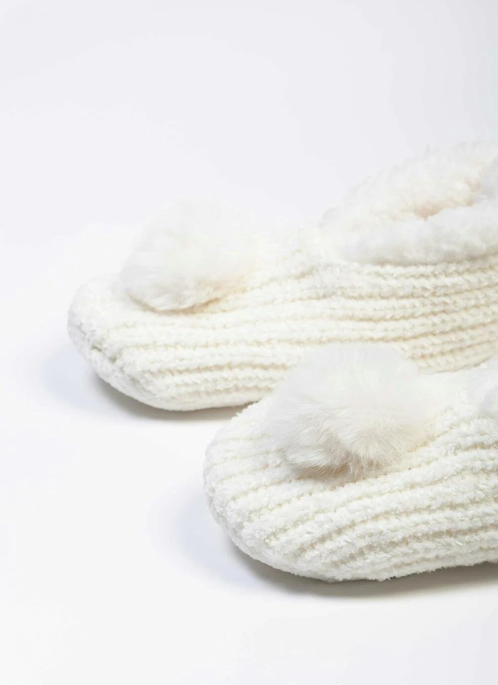 Cream Chenille Slipper Socks 4 Cream Chenille Slipper Socks - Image 2