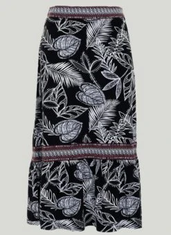 Jersey Tiered Midi Skirt