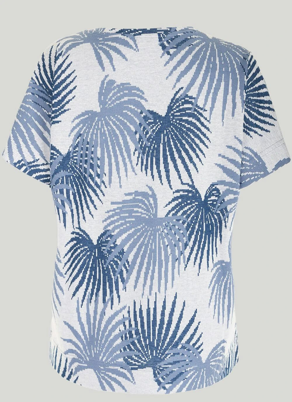Linen Blend Jacquard Palm Leaf T-Shirt 4 Linen Blend Jacquard Palm Leaf T-Shirt - Image 2