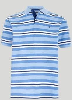 Cotton Pique Striped Polo Shirt