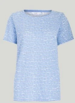 Cotton Blend Striped Textured T-Shirt