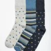3 Pack Spot / Stripe Bamboo Blend Socks -EWM Store 60448pvl 9316bf1df74ed5f