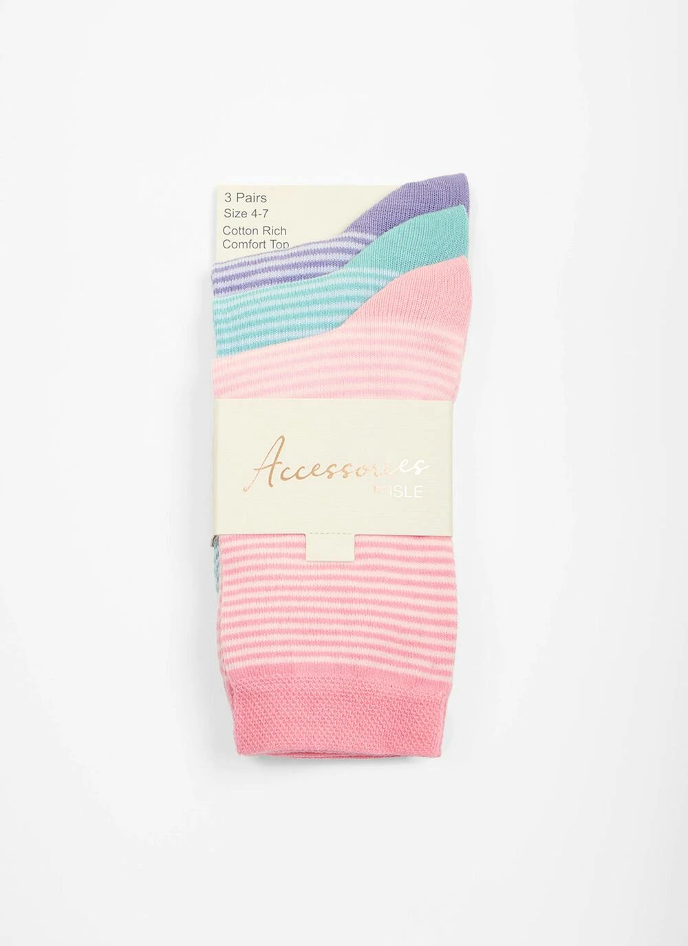 3 Pack Stripe Socks 4 3 Pack Stripe Socks - Image 2