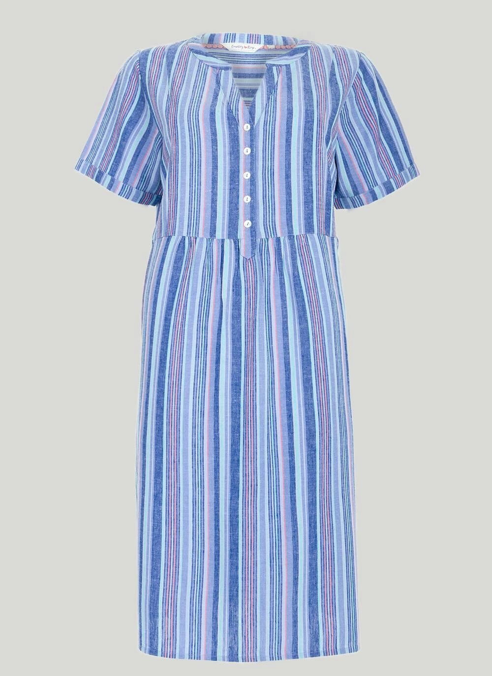 Linen Blend Striped Midi Dress 5 Linen Blend Striped Midi Dress - Image 3