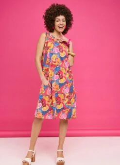 Pure Cotton Notch Neck Jersey Dress