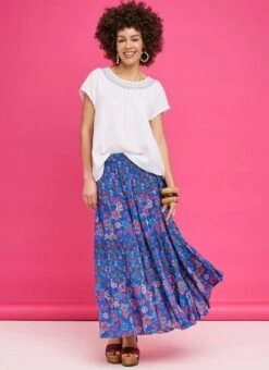 Multi Print Tiered Skirt