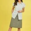Pure Cotton Chambray Midi Skirt -EWM Store 61323pvl acb02f82aa55ccd