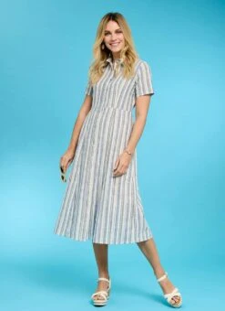 Pure Cotton Stripe Shirt Dress