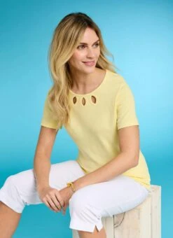 Pure Cotton Keyhole T-Shirt