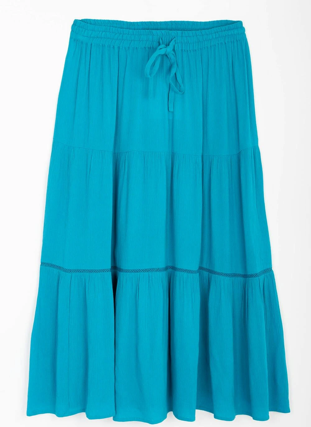 Elasticated Waist Tiered Midi Skirt 4 Elasticated Waist Tiered Midi Skirt - Image 2