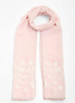 Floral Embroidered Scarf