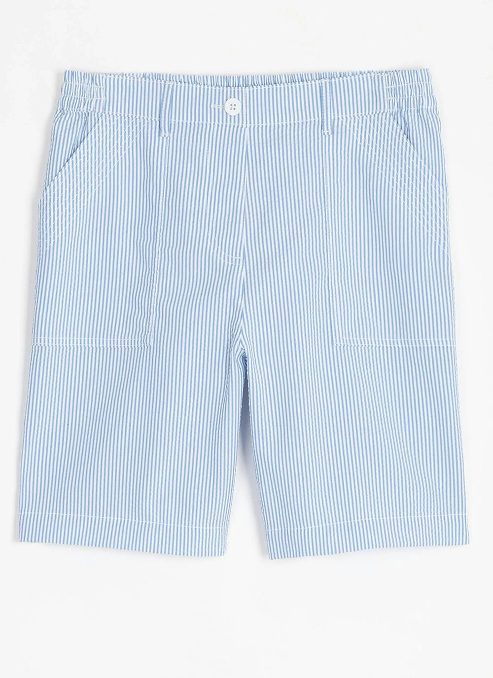 Cotton Blend Seersucker Stripe Shorts 5 Cotton Blend Seersucker Stripe Shorts - Image 3