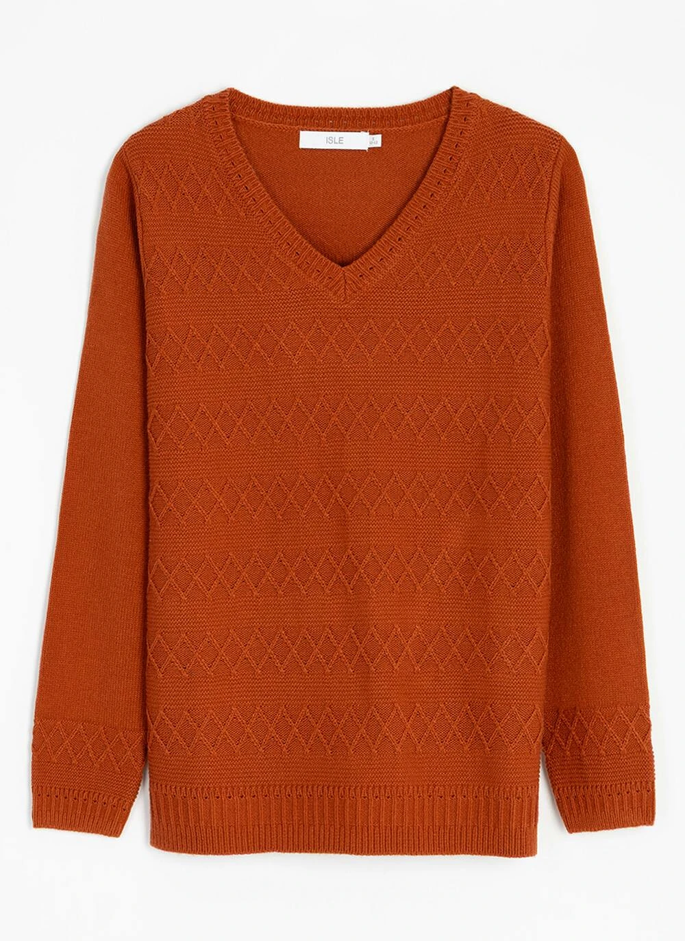 Textured Stitch V Neck Jumper 5 Textured Stitch V Neck Jumper - Image 3