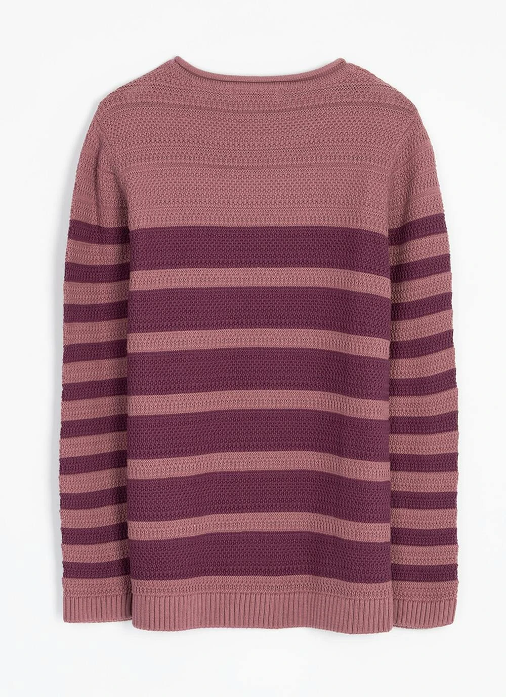 Pure Cotton Textured Crew Neck Striped Jumper 6 Pure Cotton Textured Crew Neck Striped Jumper - Image 4