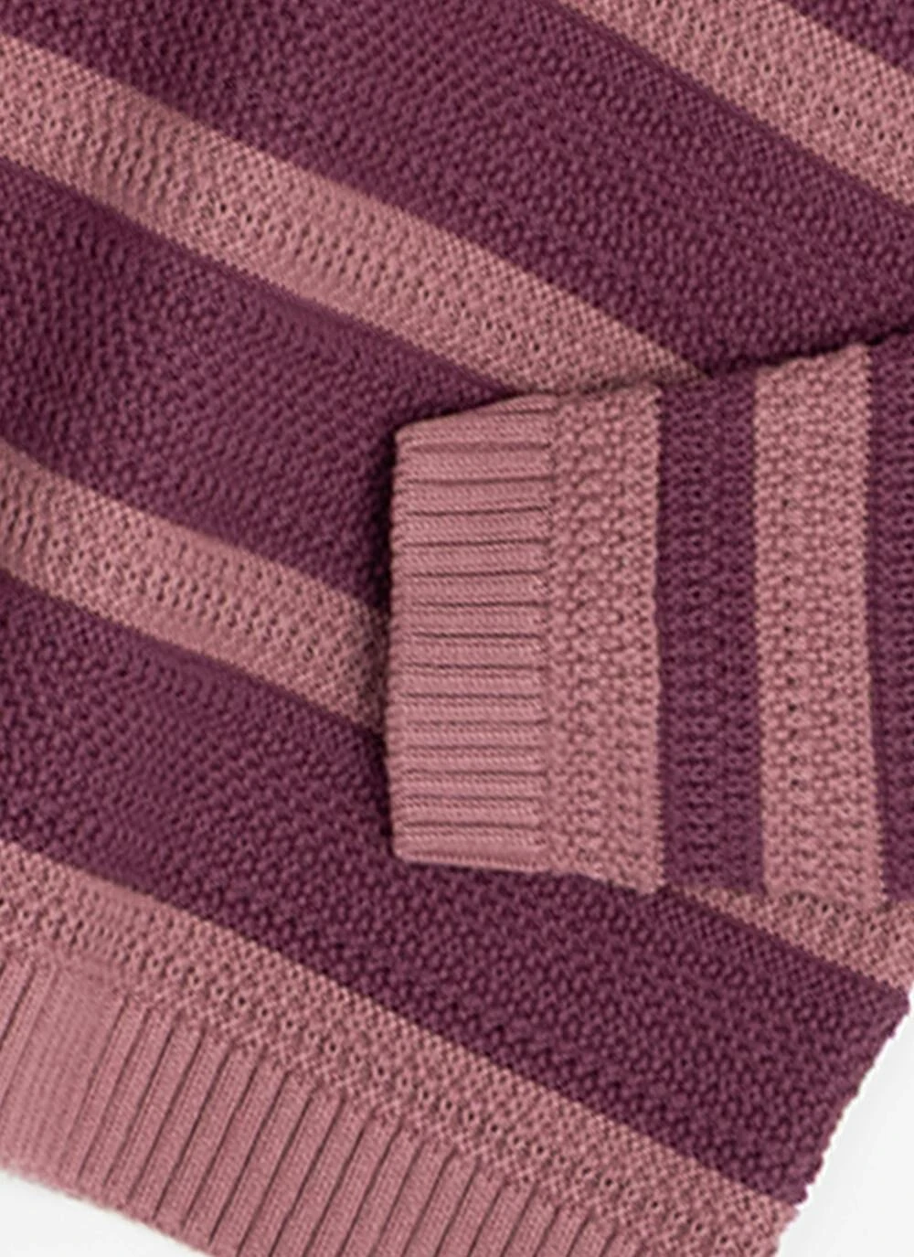 Pure Cotton Textured Crew Neck Striped Jumper 5 Pure Cotton Textured Crew Neck Striped Jumper - Image 3