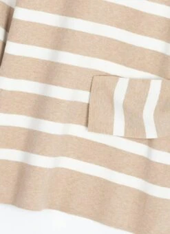 Button Detail Striped Crew Neck Jumper 12 Button Detail Striped Crew Neck Jumper -EWM Store 62218pvl 735fc7e84e34751