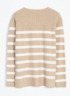 Button Detail Striped Crew Neck Jumper 13 Button Detail Striped Crew Neck Jumper -EWM Store 62227pvl bbab75d306a5075