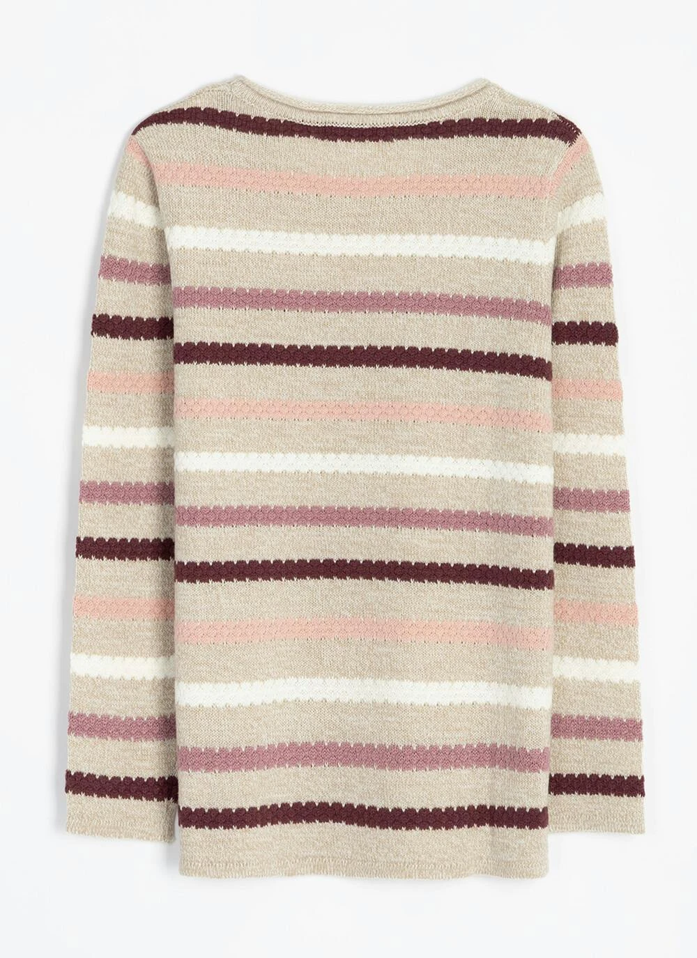 Textured Stitch Striped Crew Neck Jumper 6 Textured Stitch Striped Crew Neck Jumper - Image 4