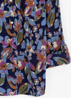 Pure Cotton Round Neck Print Blouse -EWM Store 62971pvl edaf1ce768bdcde