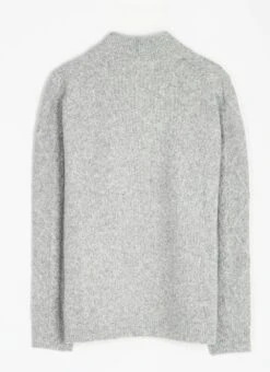 Wool Blend Cable Funnel Neck Cardigan -EWM Store 63019pvl 458d93c813c14bf