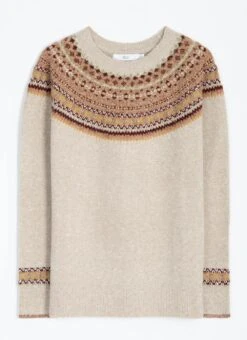 Soft Touch Fairisle Yoke Crew Neck Jumper -EWM Store 63160pvl 668ce0d8430ebdc