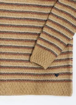 Textured Stripe Crew Neck Jumper -EWM Store 63495pvl 48780195ec2ced1