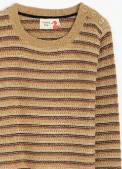 Textured Stripe Crew Neck Jumper -EWM Store 63497pvl d663ea9740be98a