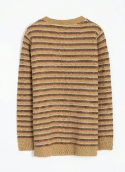 Textured Stripe Crew Neck Jumper -EWM Store 63521pvl 4129365a234c377