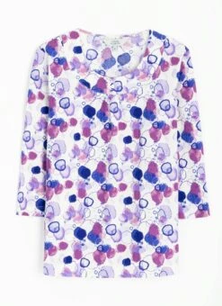 Textured Ruched Neck Print Top 10 Textured Ruched Neck Print Top -EWM Store 63563pvl 5511946bc40efb4