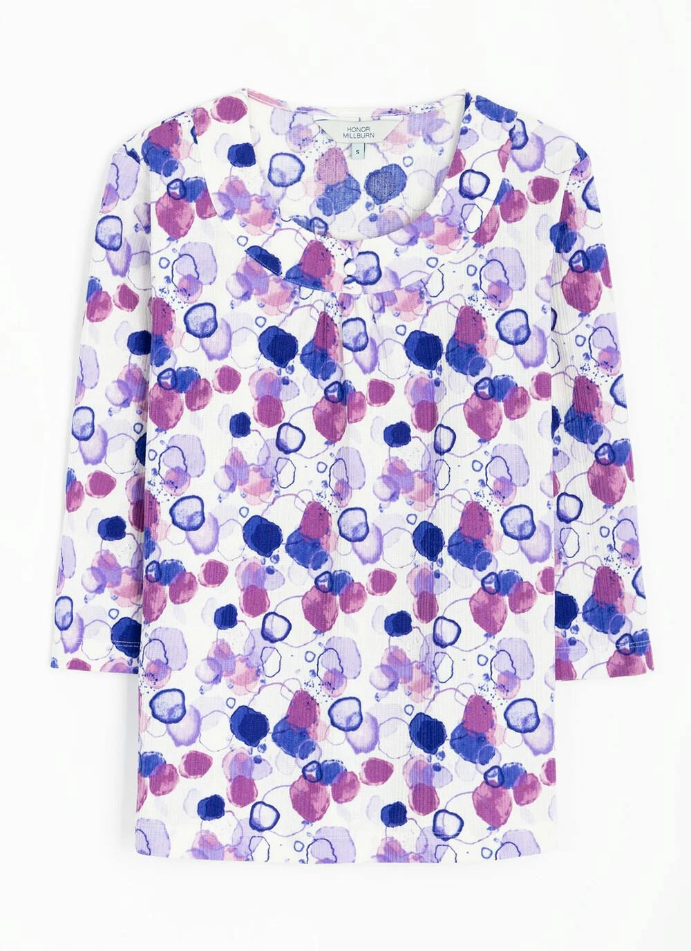 Textured Ruched Neck Print Top 5 Textured Ruched Neck Print Top - Image 3