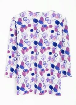 Textured Ruched Neck Print Top 13 Textured Ruched Neck Print Top -EWM Store 63574pvl 9c20bf9b63b36c9