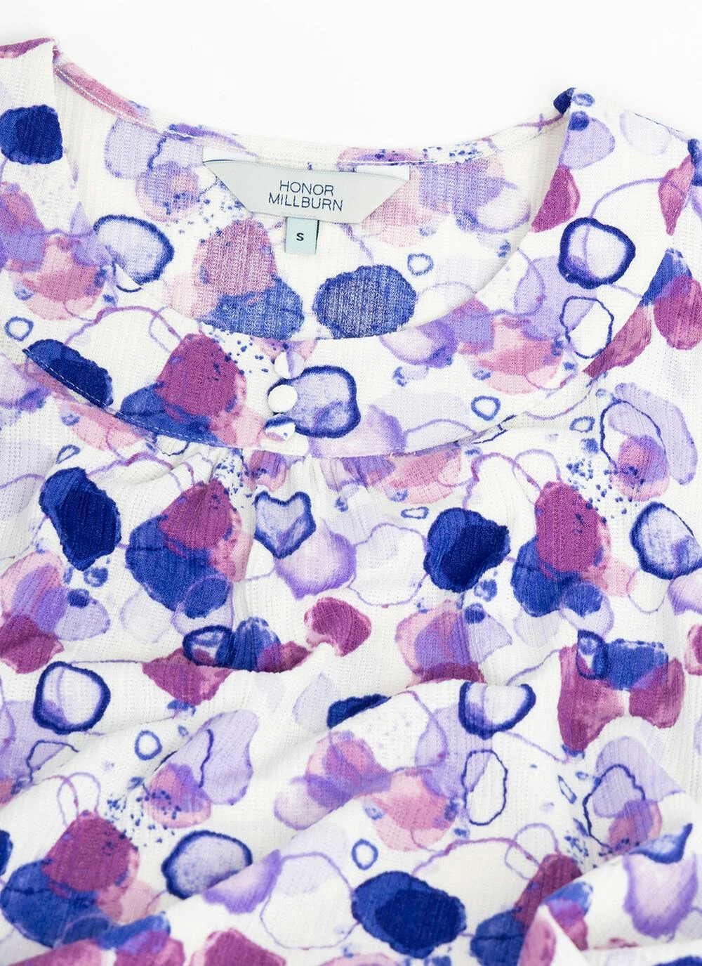 Textured Ruched Neck Print Top 6 Textured Ruched Neck Print Top - Image 4