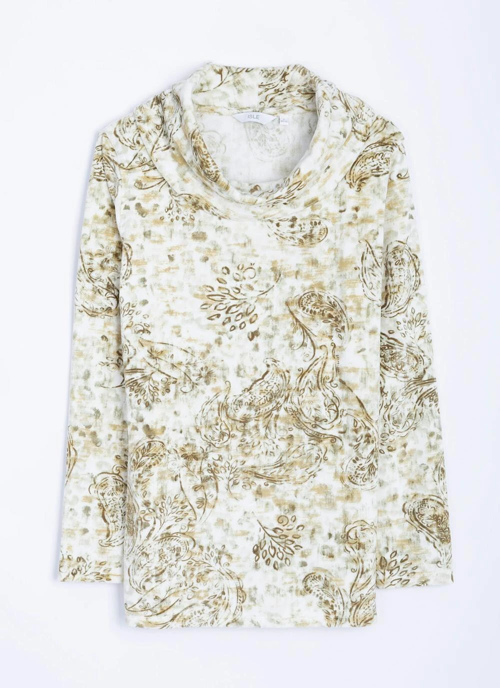 Velour Printed Cowl Neck Top 3 Velour Printed Cowl Neck Top