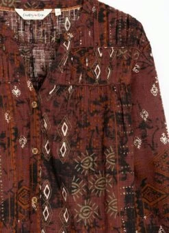 Pure Cotton Ruched Shoulder Blouse -EWM Store 63749pvl 228cddf5c5aac96