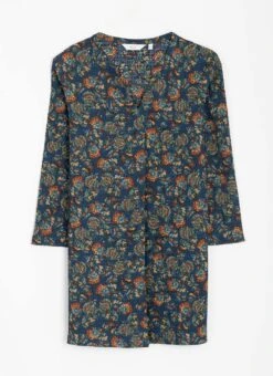 Textured Notch Neck Printed Tunic