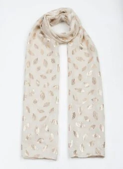 Lightweight Foil Leaf Scarf