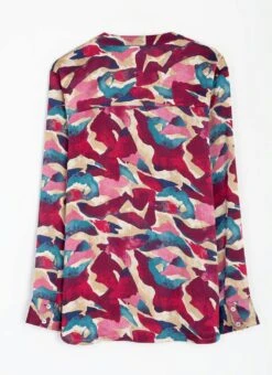 Satin Printed Pop Over Blouse -EWM Store 64088pvl 761287746966e27