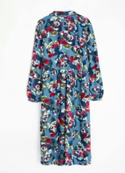 Printed V-Neck Midi Shirt Dress -EWM Store 64192pvl 745cf1874a88470