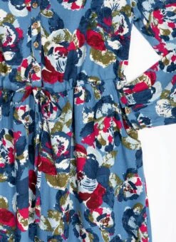 Printed V-Neck Midi Shirt Dress -EWM Store 64218pvl 5038726b11bdbaa