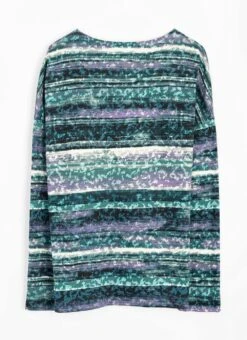 Soft Touch Printed Boat Neck Top -EWM Store 64220pvl aaed82a08e2d674