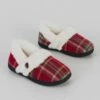 Comfy Faux Fur Lined Check Full Slippers -EWM Store 64535pvl 07f00141f89dcac