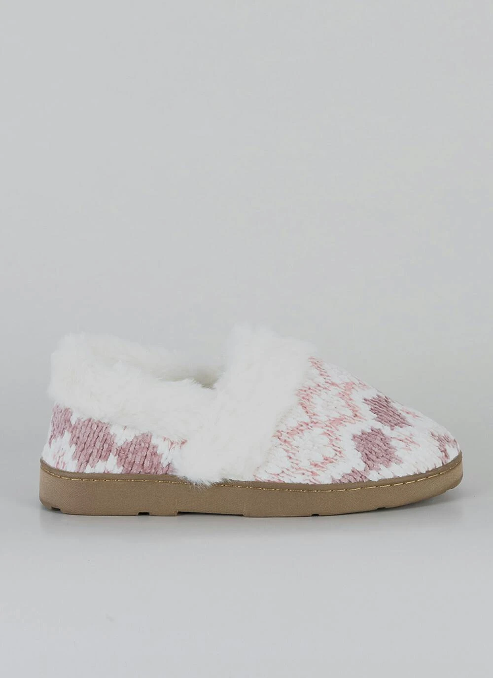 Comfy Faux Fur Lined Fair Isle Full Slippers 4 Comfy Faux Fur Lined Fair Isle Full Slippers - Image 2