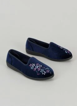 Easy On Embroidered Ballerina Slippers