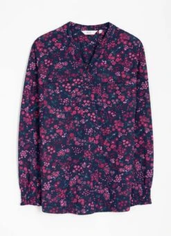 Ditsy Floral Print Jersey Blouse