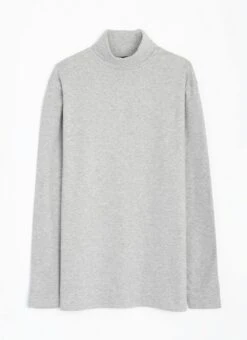 Cotton Rich Roll Neck Long Sleeve Top