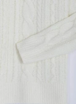 Wool Blend Cable Knit Crew Neck Jumper -EWM Store 65213pvl 7934cda55580c9d